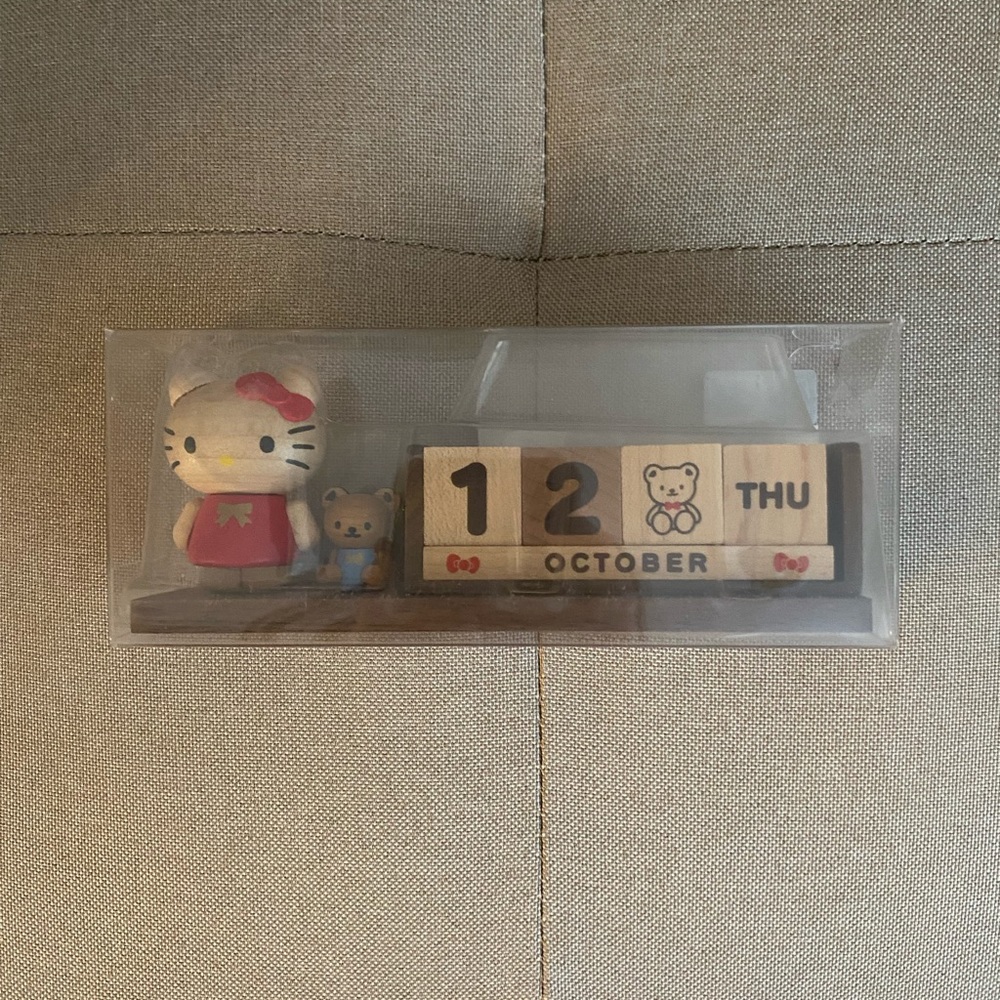 Sanrio Hello Kitty Vintage Wooden Block Calendar Desk Decor Kawaii Collectible